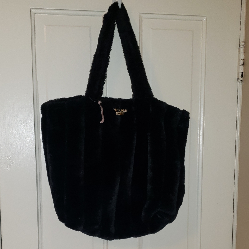 Victoria's Secret faux fur tote bag